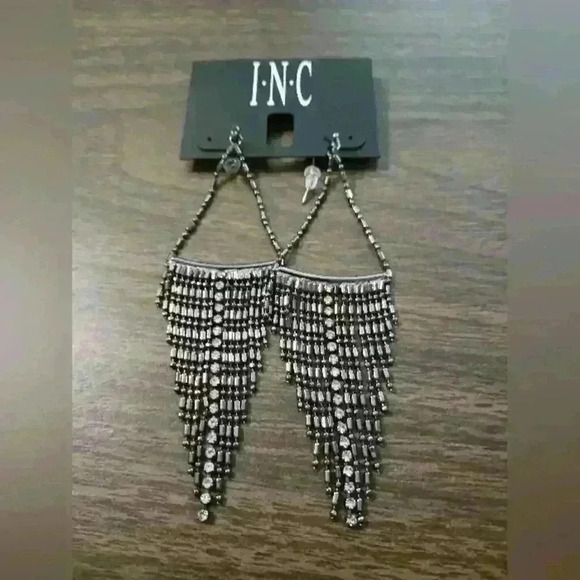 I.N.C. Silver bling tassel earrings - Picture 2 of 3